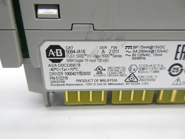ALLEN BRADLEY 5094-IA16 SER. A F/W 2.011 120VAC NSNP