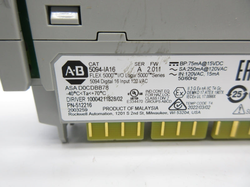 ALLEN BRADLEY 5094-IA16 SER. A F/W 2.011 120VAC NSNP