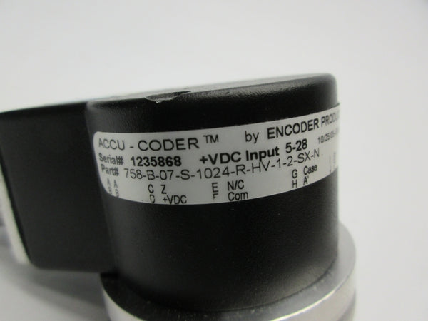 ENCODER PRODUCTS 758-B-07-S-1024-R-HV-1-2-SX-N 5-28VDC NSNP