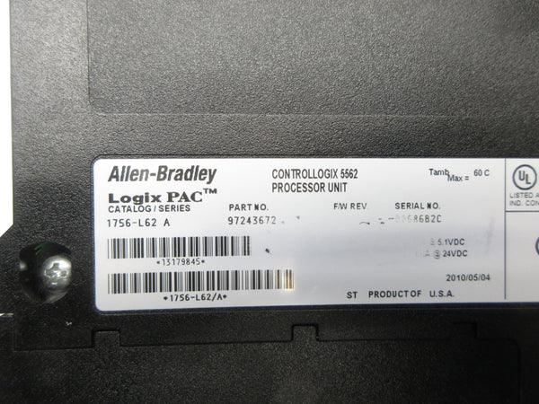 ALLEN BRADLEY 1756-L62 SER. A (NO KEY) NSNP