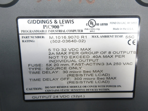 GIDDINGS & LEWIS M.1016.9070R1 5-32VDC NSNP