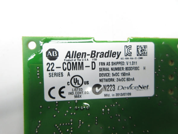 ALLEN BRADLEY 22-COMM-D SER. A F/W V1.011 24VDC (AS PICTURED) NSNP