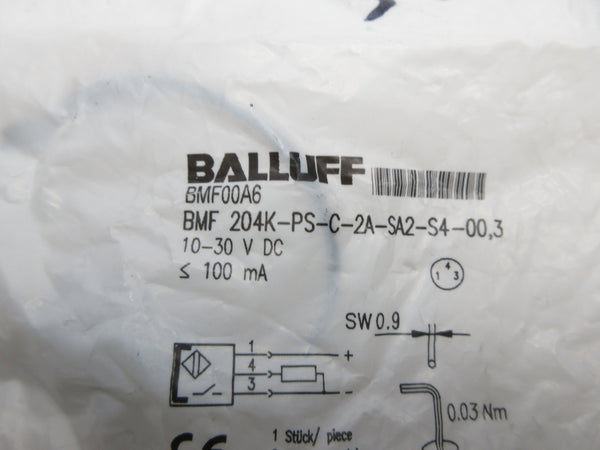 BALLUFF BMF00A6 BMF204K-PS-C-2A-SA2-S4-00.3 10-30VDC NSMP
