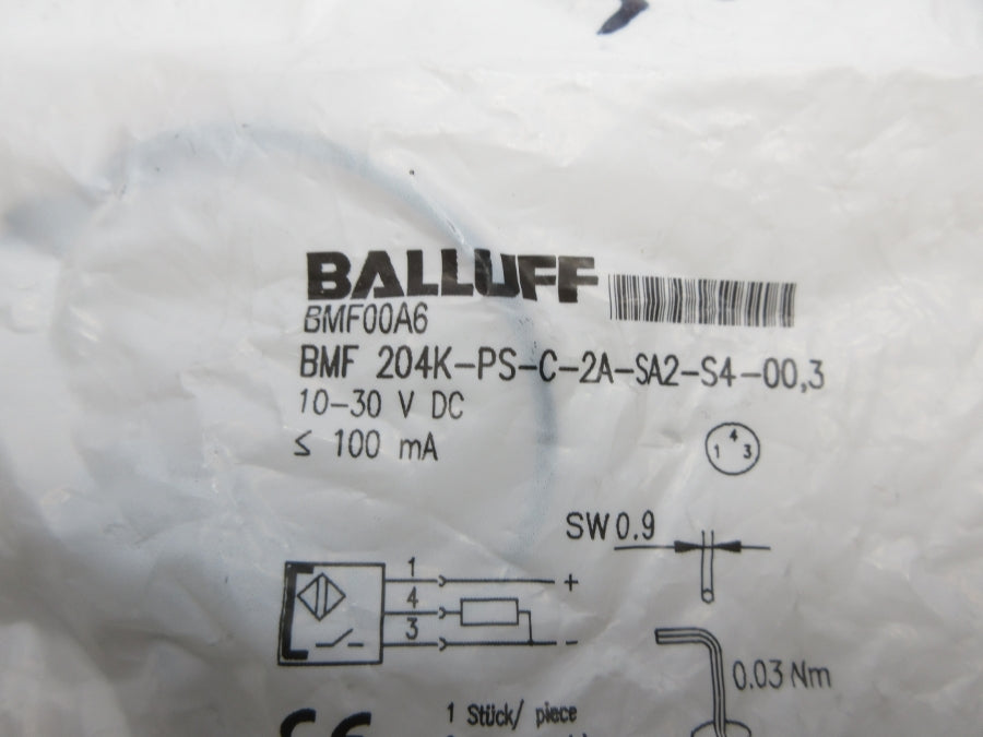 BALLUFF BMF00A6 BMF204K-PS-C-2A-SA2-S4-00.3 10-30VDC NSMP