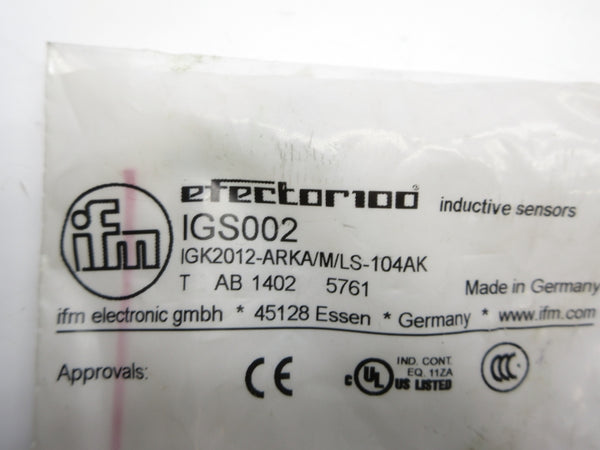 IFM EFECTOR IGS002 IGK2012-ARKA/M/LS-104AK NSMP