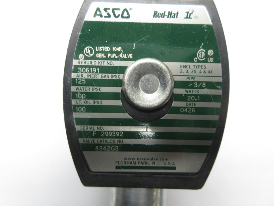 ASCO 8342G3 120V 100-125PSI 3/8" UNMP