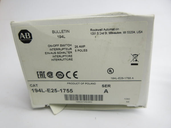 ALLEN BRADLEY 194L-E25-1755 SER. A 25A (WH) NSMP
