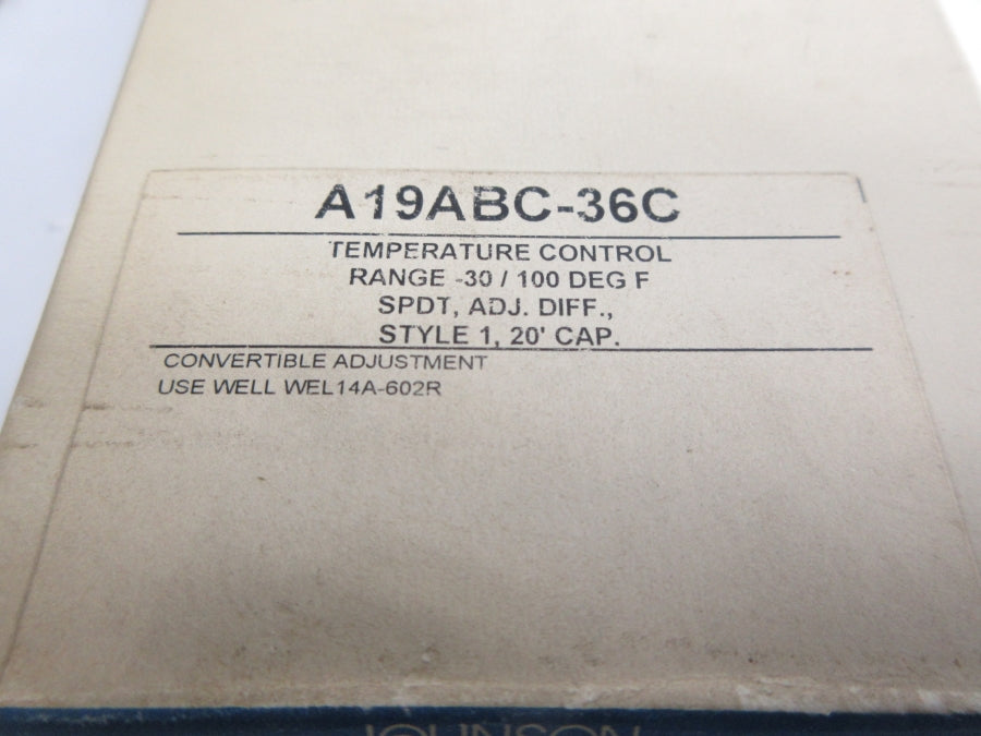 JOHNSON CONTROLS A19ABC-36C 30/100'F NSMP