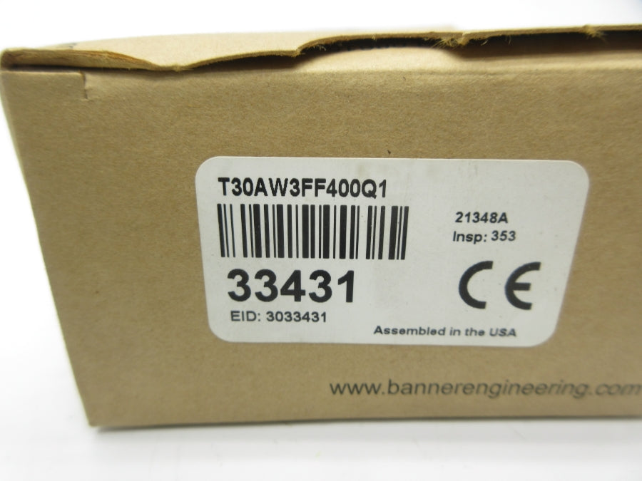 BANNER ENGINEERING T30AW3FF400Q1 33431 20-250VAC NSMP