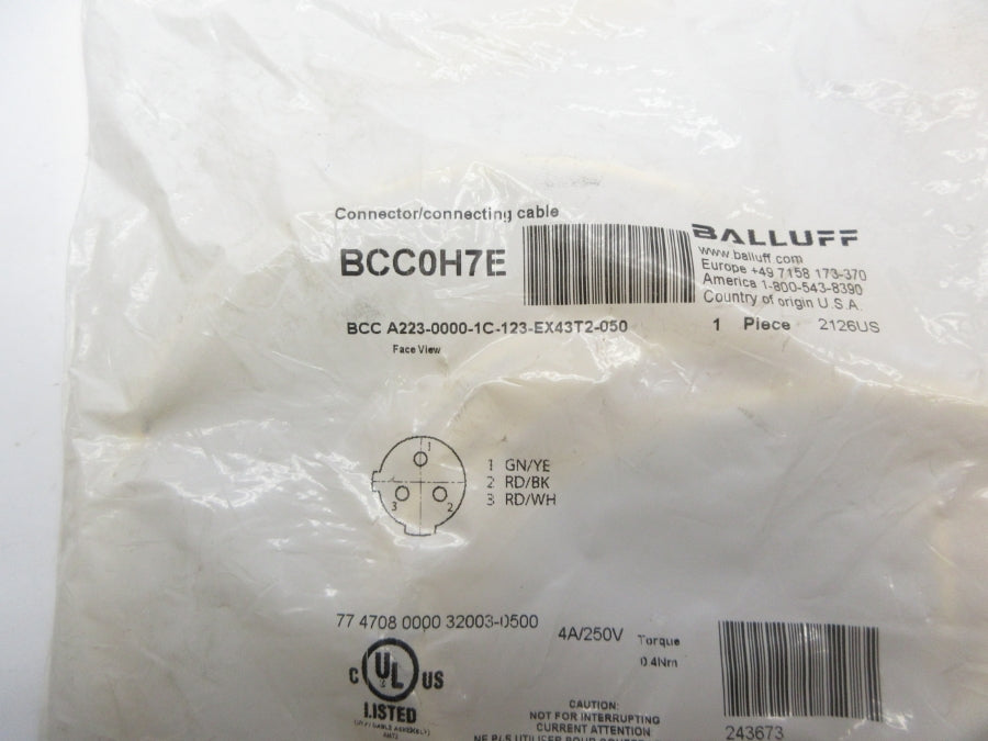 BALLUFF BCC0H7E BCCA223-0000-1C-123-EX43T2-050 250V 4A NSMP
