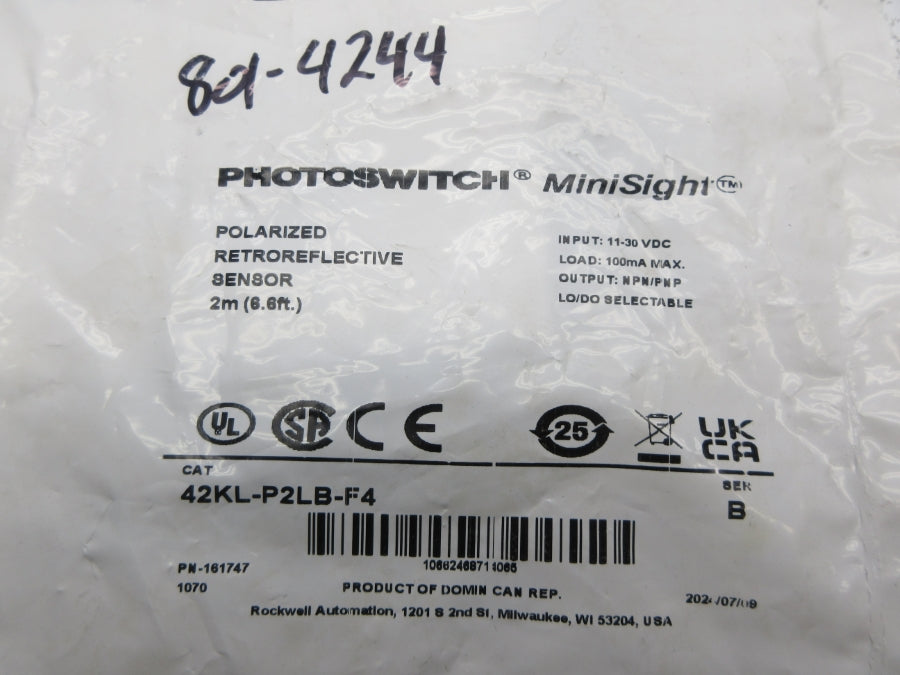 ALLEN BRADLEY 42KL-P2LB-F4 SER. B 11-30VDC NSMP