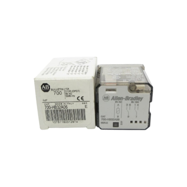 ALLEN BRADLEY 700-HB32A06 SER. E 6VAC 15A (WH) NSMP