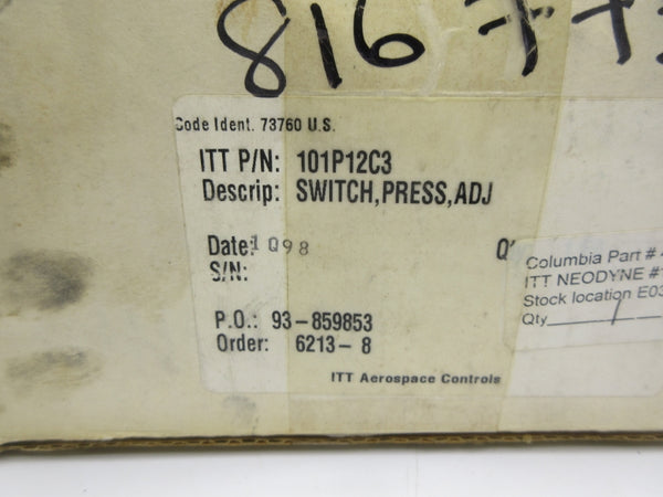 ITT 101P12C3 125/250VAC 15A 15-150PSI NSMP