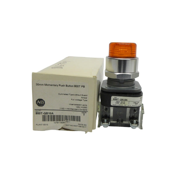 ALLEN BRADLEY 800T-QB10A SER. T 120VAC/DC (WH) NSMP