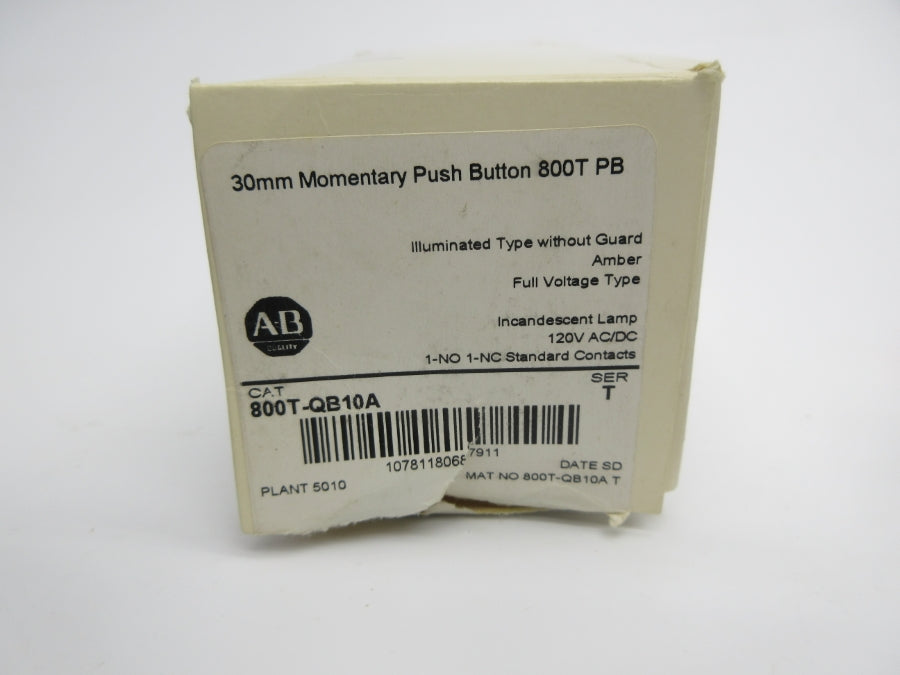 ALLEN BRADLEY 800T-QB10A SER. T 120VAC/DC (WH) NSMP
