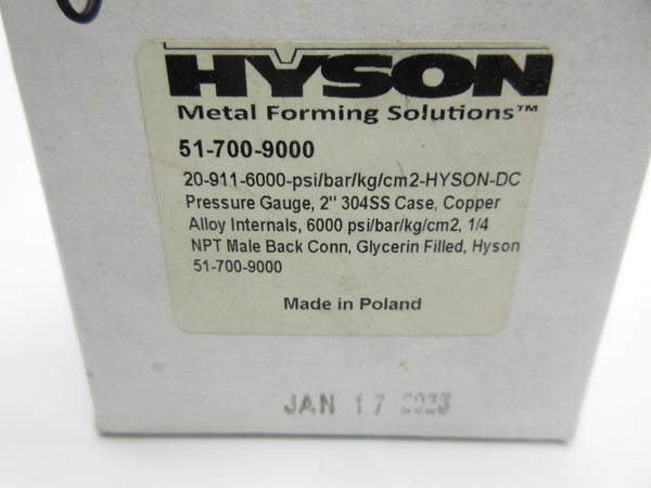 HYSON 51-700-9000 6000PSI 2" NSMP