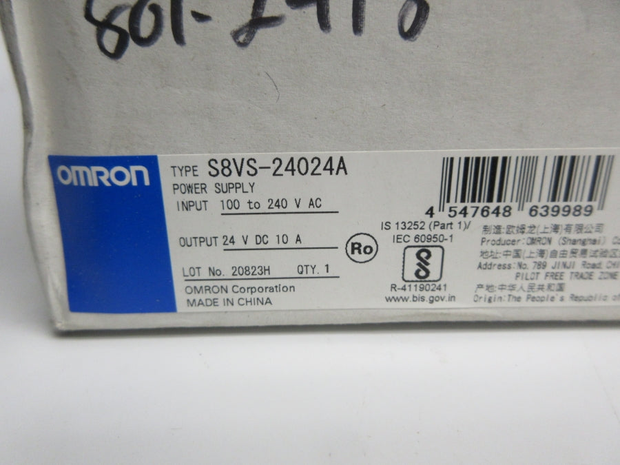 OMRON S8VS-24024A 100-240VAC 3.8A NSMP