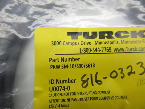 TURCK PKW3M-10/S90/S618 U0074-0 125V 4A NSMP