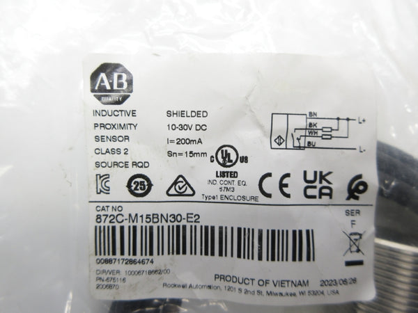 ALLEN BRADLEY 872C-M15BN30-E2 SER. F 10-30VDC NSMP