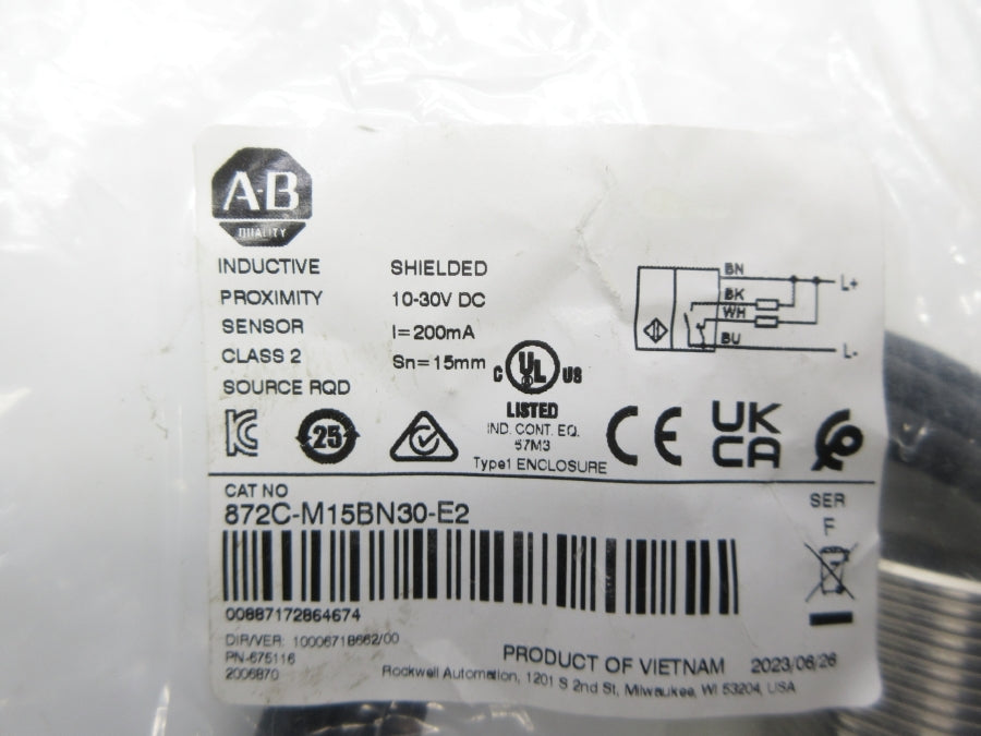 ALLEN BRADLEY 872C-M15BN30-E2 SER. F 10-30VDC NSMP