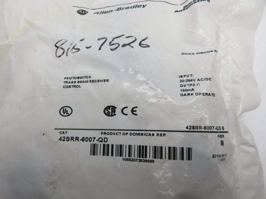 ALLEN BRADLEY 42SRR-6007-QD SER. B 20-264VAC/DC NSMP