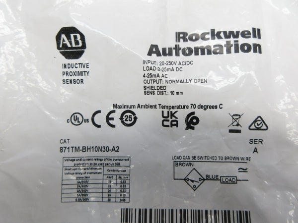 ALLEN BRADLEY 871TM-BH10N30-A2 SER. A 20-250VAC/DC NSMP
