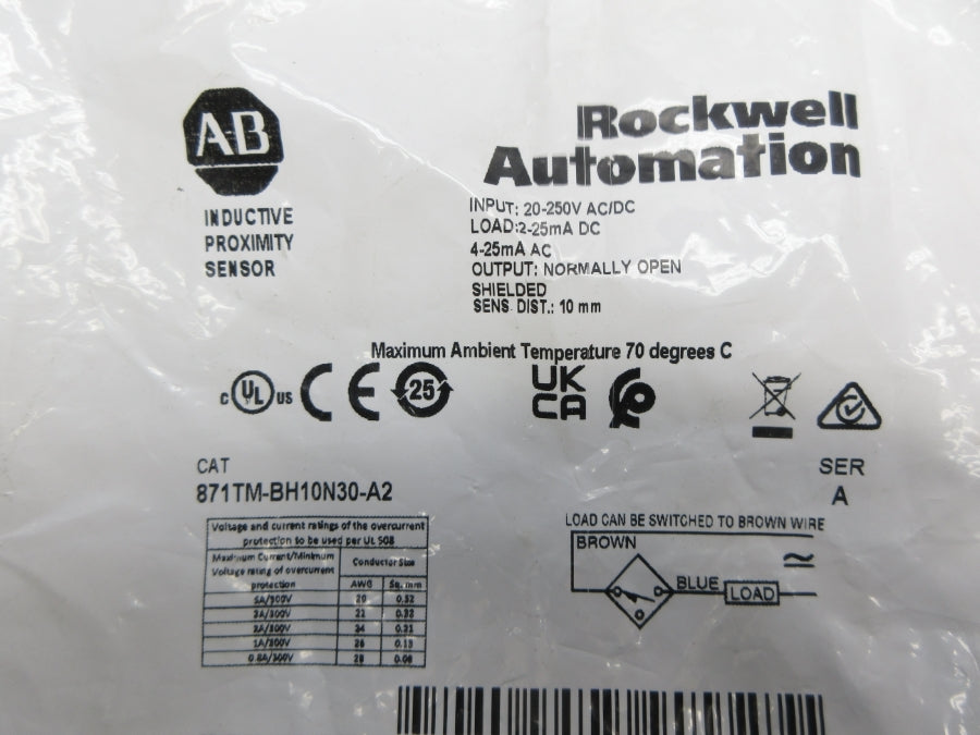 ALLEN BRADLEY 871TM-BH10N30-A2 SER. A 20-250VAC/DC NSMP
