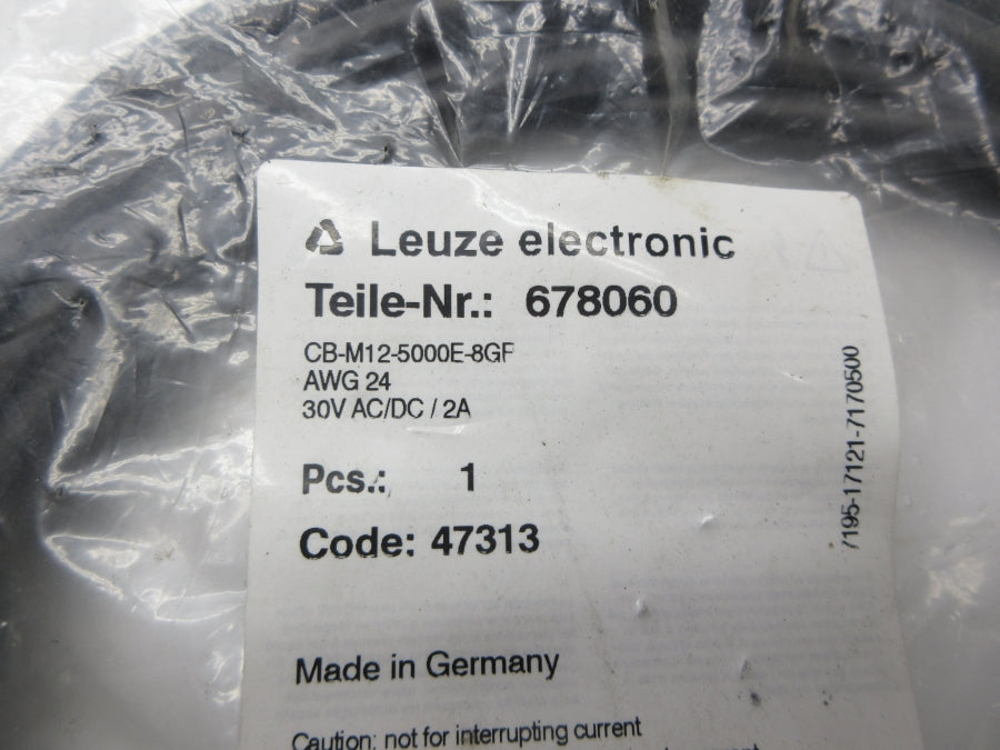 LEUZE ELECTRONIC CB-M12-5000E-8GF 678060 30VAC 2A NSMP