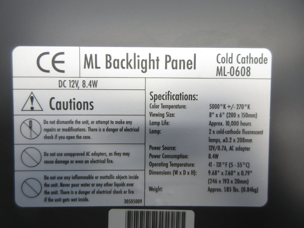 BACKLIGHT PANEL ML-0608 12VDC NSNP