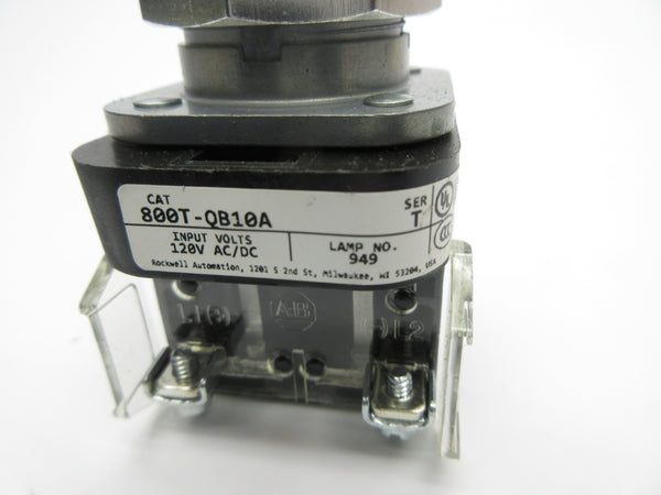 ALLEN BRADLEY 800T-QB10A SER. T 120VAC/DC NSNP