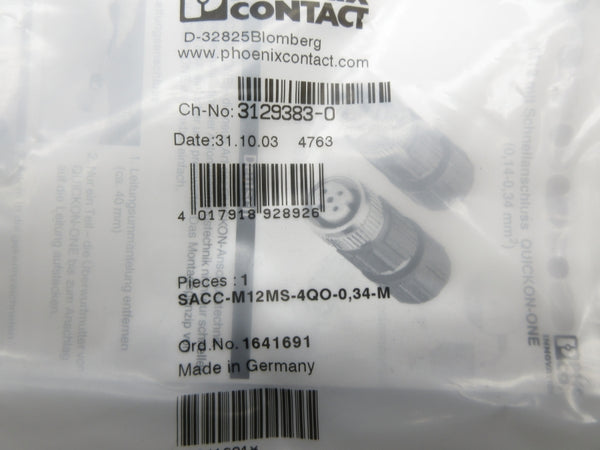 PHOENIX CONTACT SACC-M12MS-4QO-0.34-M 1641691 NSMP
