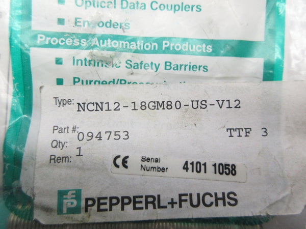 PEPPERL+FUCHS NCN12-18GM80-US-V12 094753 NSMP