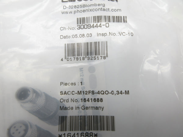 PHOENIX CONTACT SACC-M12FS-4QO-0.34-M 1641688 NSMP