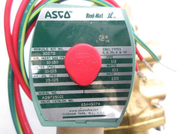 ASCO 8344G074 110/120V 10-150PSI 1/2" NSNP