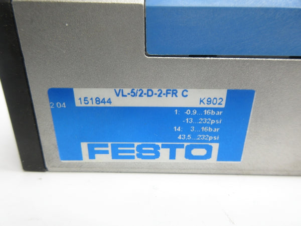 FESTO VL-5/2-D-2-FRC 151844 -13-232PSI NSNP