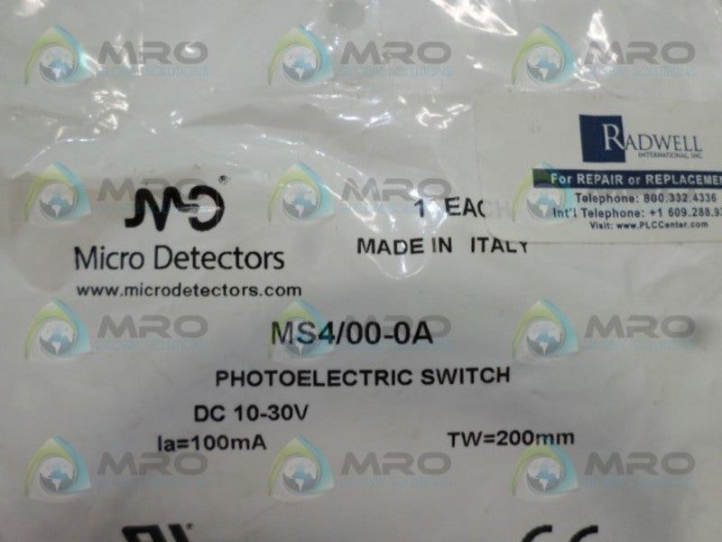 MICRO DETECTORS MS4/00-0A PHOTOELECTRIC SWITCH NSMP