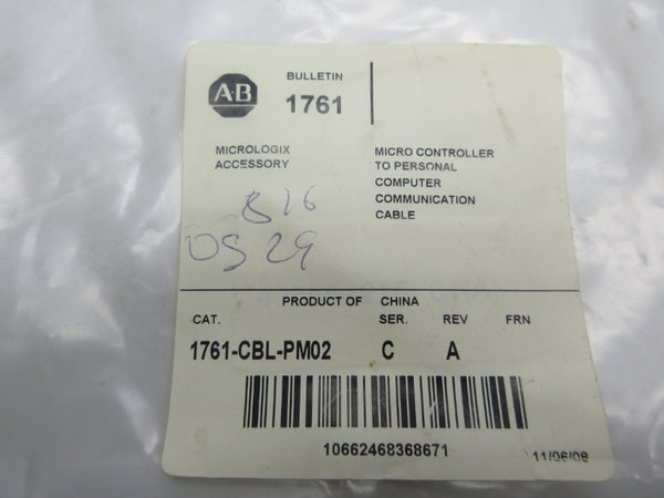 ALLEN BRADLEY 1761-CBL-PM02 SER. C NSMP