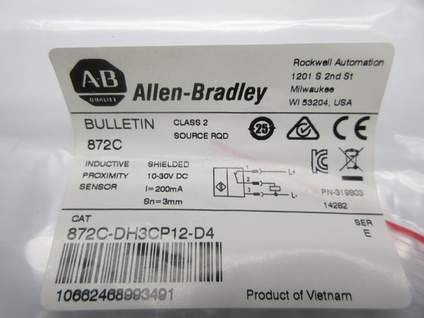 ALLEN BRADLEY 872C-DH3CP12-D4 SER. E 10-30VDC NSMP