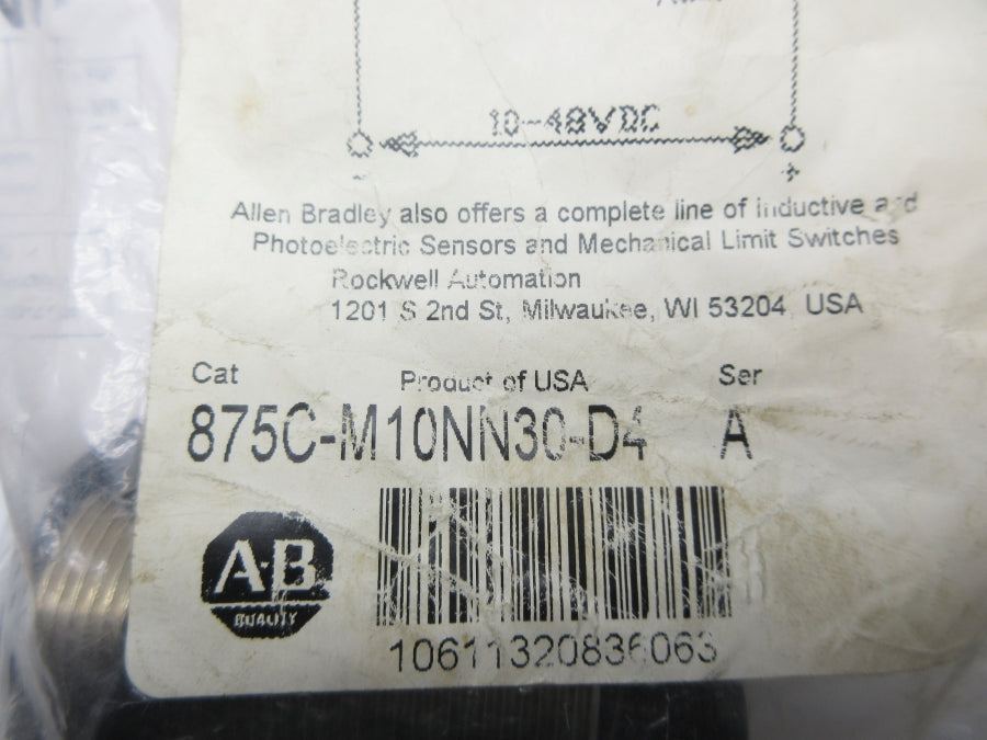 ALLEN BRADLEY 875C-M10NN30-D4 SER. A 10-48VDC NSMP