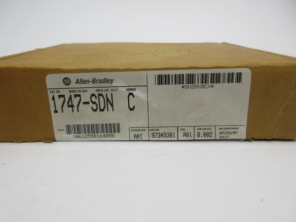 ALLEN BRADLEY 1747-SDN SER. C F/W 8.002 24VDC REV. A01 NSMP