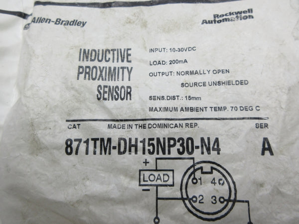 ALLEN BRADLEY 871TM-DH15NP30-N4 SER. A 10-30VDC NSMP