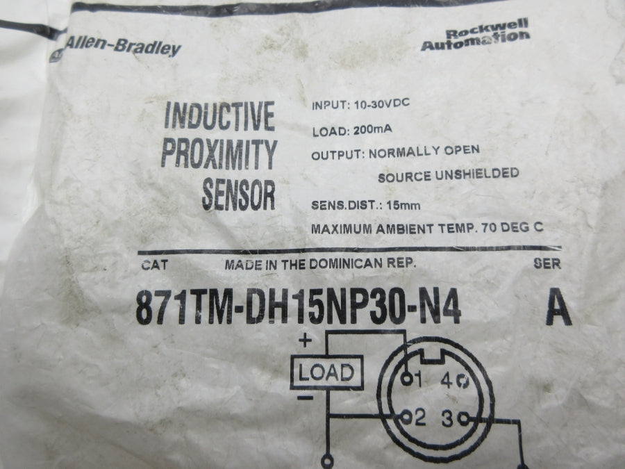 ALLEN BRADLEY 871TM-DH15NP30-N4 SER. A 10-30VDC NSMP