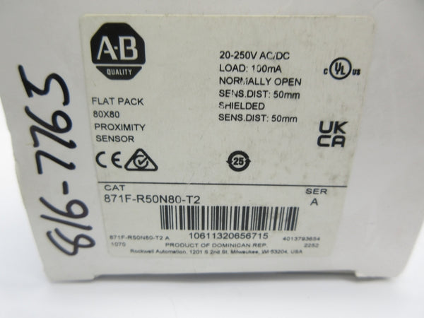 ALLEN BRADLEY 871F-R50N80-T2 SER. A 20-250VAC/DC (WH) NSMP