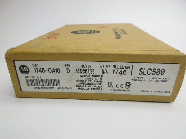 ALLEN BRADLEY 1746-OA16 SER. D 85-265VAC (NO TERMINAL) NSMP