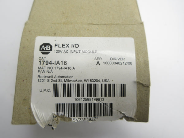 ALLEN BRADLEY 1794-IA16 SER. A 120VAC NSMP