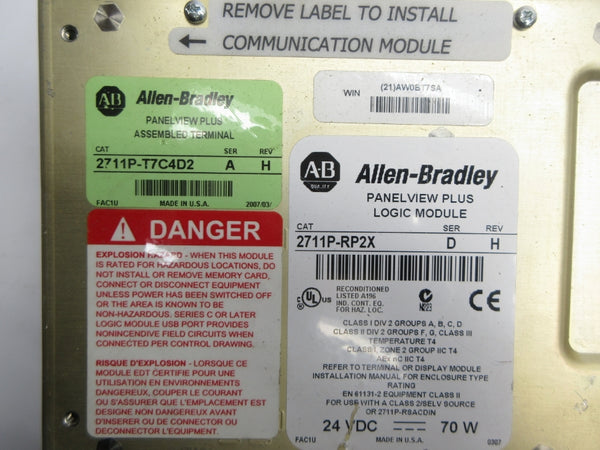 ALLEN BRADLEY 2711P-T7C4D2 SER. A 24VDC REV. H NSNP