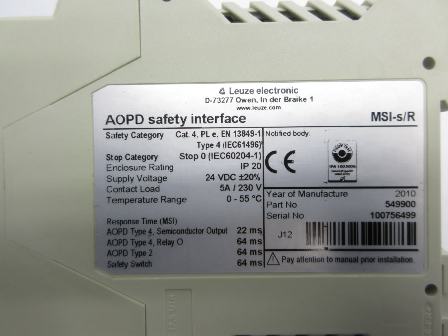 LEUZE ELECTRONIC MSI-S/R 24VDC NSNP