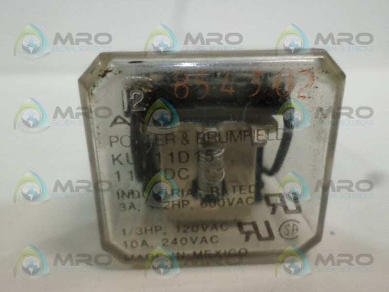 POTTER & BRUMFIELD KUP-11D15-110 RELAY 110VDC UNMP