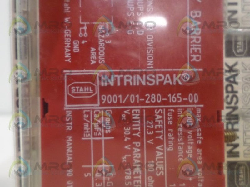 STAHL INTRINSPAK 9001/01-280-165-00 SAFETY BARRIER NSMP