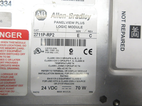 ALLEN BRADLEY 2711P-RP2 SER. E 24VDC REV. C UNMP